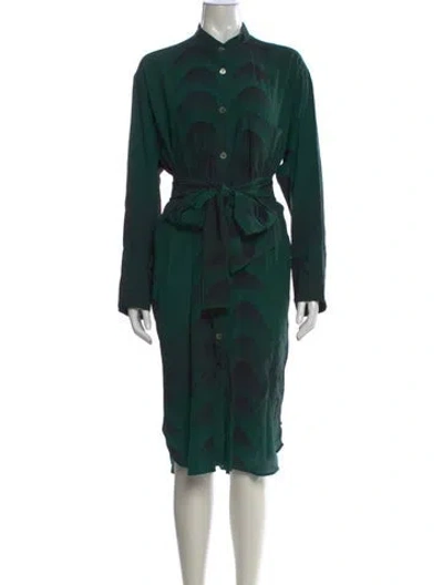 Pre-owned Odeeh Printed Knee-length Dress In Green