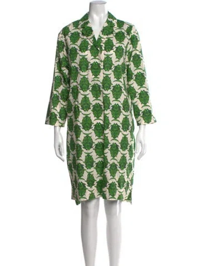 Pre-owned Odeeh Printed Knee-length Dress In Green