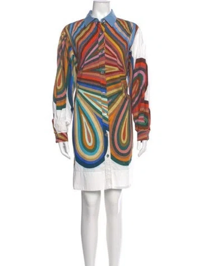 Pre-owned Odeeh Printed Knee-length Dress In Neutral