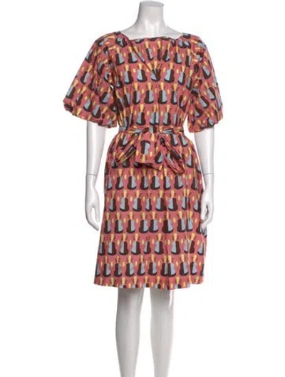Pre-owned Odeeh Printed Knee-length Dress In Pink