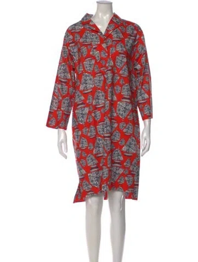 Pre-owned Odeeh Printed Knee-length Dress W/ Tags In Orange