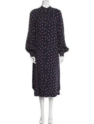 Pre-owned Odeeh Printed Long Dress In Blue