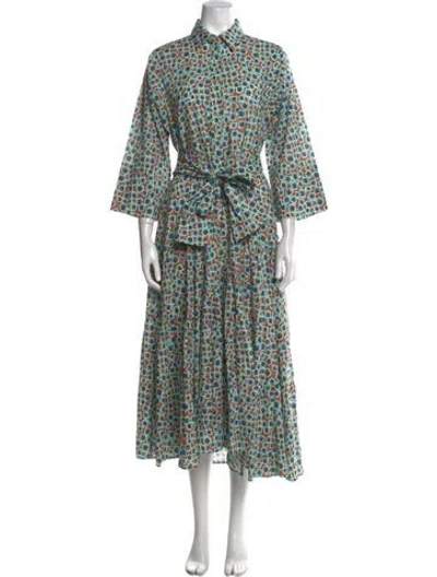 Pre-owned Odeeh Printed Long Dress In Multi