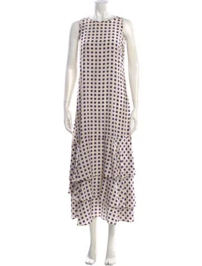 Pre-owned Odeeh Printed Long Dress In Neutral