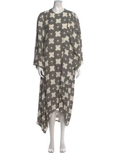 Pre-owned Odeeh Printed Long Dress In Neutrals