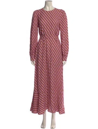 Pre-owned Odeeh Printed Long Dress In Purple