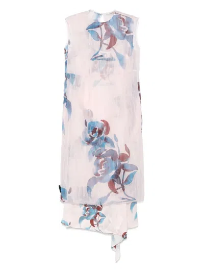 Odeeh Printed Midi Dress In Pink