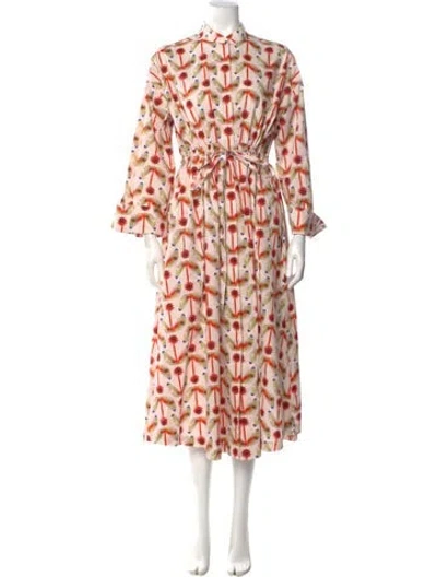 Pre-owned Odeeh Printed Midi Length Dress In Multi