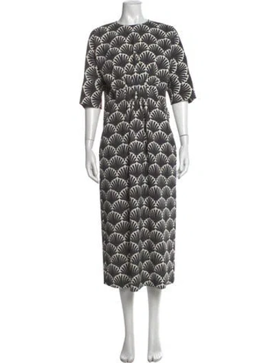Pre-owned Odeeh Printed Midi Length Dress In Multi