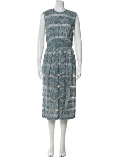 Pre-owned Odeeh Printed Midi Length Dress In Pink