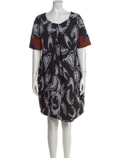 Pre-owned Odeeh Printed Mini Dress In Black
