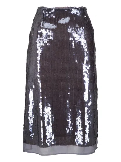 Odeeh Sequinned Midi Skirt