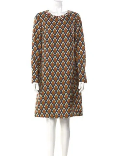 Pre-owned Odeeh Silk Knee-length Dress W/ Tags In Brown