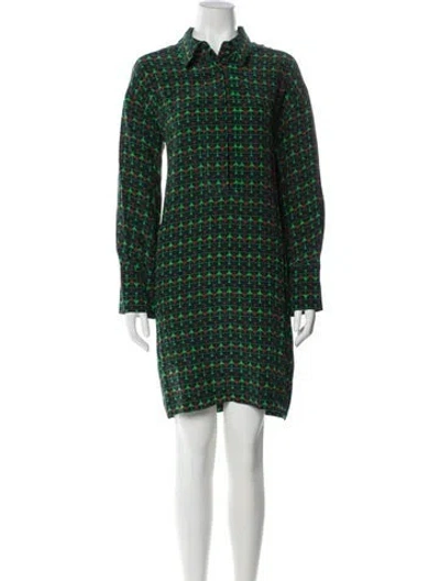 Pre-owned Odeeh Silk Knee-length Dress W/ Tags In Green