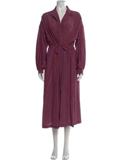 Pre-owned Odeeh Silk Long Dress In Multi
