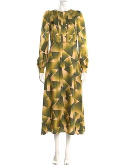 Pre-owned Odeeh Silk Long Dress W/ Tags In Multi