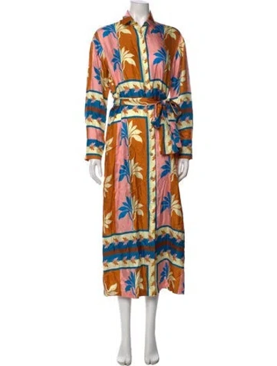 Pre-owned Odeeh Silk Long Dress W/ Tags In Orange
