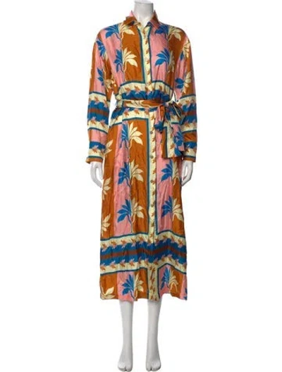 Pre-owned Odeeh Silk Long Dress W/ Tags In Orange