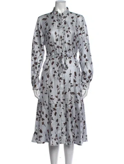 Pre-owned Odeeh Silk Midi Length Dress In Blue