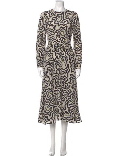 Pre-owned Odeeh Silk Midi Length Dress In Neutral