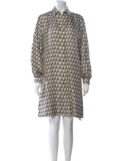 Pre-owned Odeeh Silk Mini Dress In Neutral