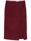 Odeeh Slited Midi Skirt In Red