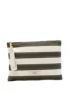Odeeh Striped Canvas Clutch Bag In Multi