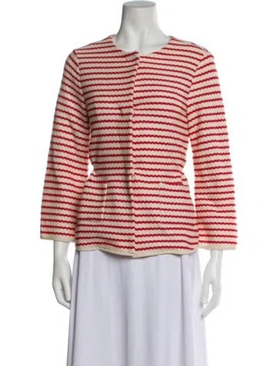 Pre-owned Odeeh Striped Evening Jacket In Red