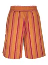 Odeeh Striped High-waisted Shorts