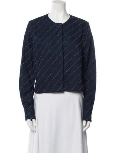 Pre-owned Odeeh Striped Jacket In Blue