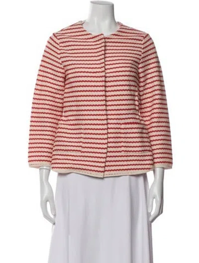 Pre-owned Odeeh Striped Jacket In Red