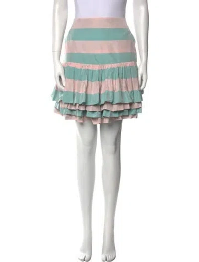 Pre-owned Odeeh Striped Knee-length Skirt W/ Tags In Pink