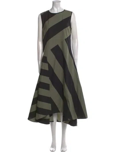 Pre-owned Odeeh Striped Long Dress In Multi