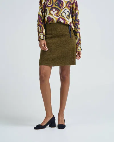 Odeeh Texture Mini Skirt In Military Green