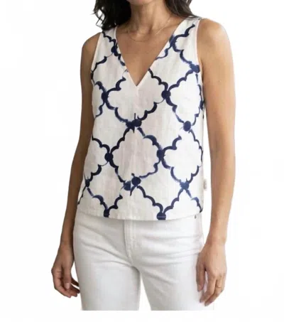 Odeeh V Neck Light Weight Tank Top In Pigment In White