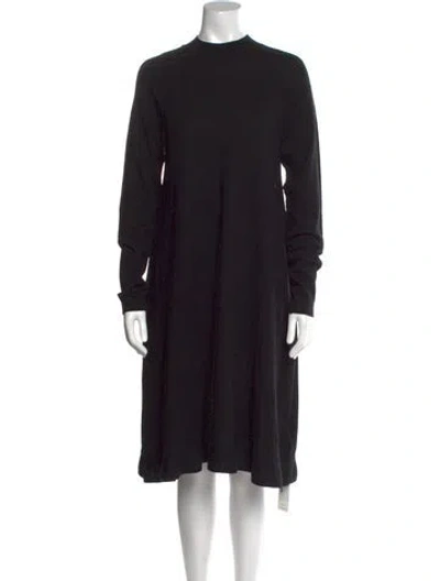 Pre-owned Odeeh Virgin Wool Knee-length Dress In Black
