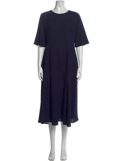 Pre-owned Odeeh Virgin Wool Midi Length Dress In Blue