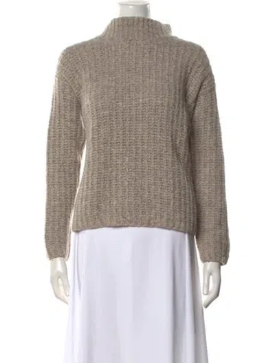 Pre-owned Odeeh Virgin Wool Mock Neck Sweater In Neutral