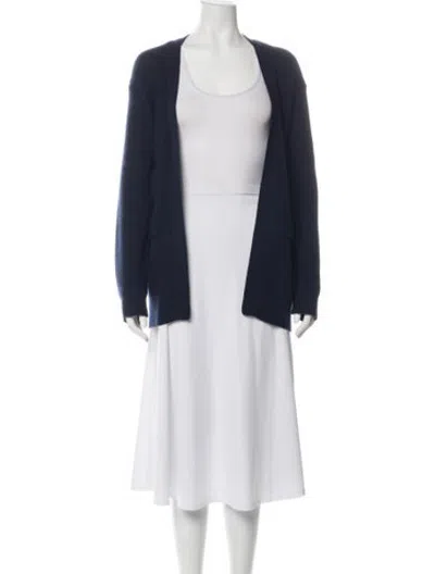 Pre-owned Odeeh Virgin Wool Open Front Sweater In Blue