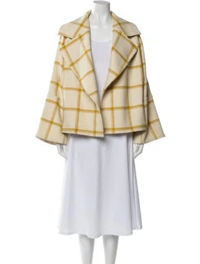 Pre-owned Odeeh Virgin Wool Plaid Print Jacket In Neutral