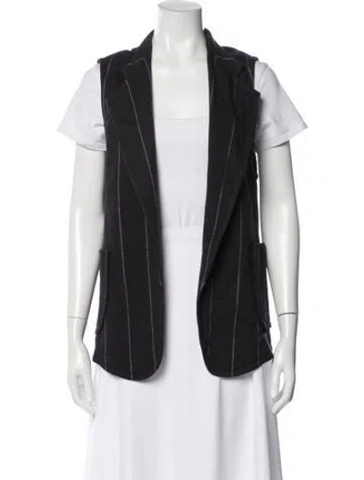 Pre-owned Odeeh Virgin Wool Striped Vest W/ Tags In Gray