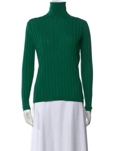 Pre-owned Odeeh Virgin Wool Turtleneck Sweater In Green