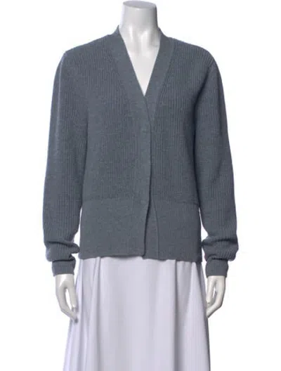 Pre-owned Odeeh Virgin Wool V-neck Sweater In Blue