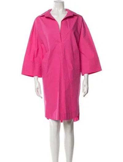 Pre-owned Odeeh V-neck Knee-length Dress W/ Tags In Pink