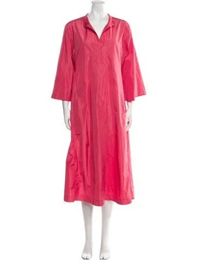 Pre-owned Odeeh V-neck Long Dress In Pink