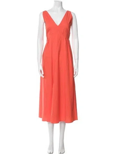 Pre-owned Odeeh V-neck Long Dress W/ Tags In Orange