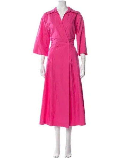 Pre-owned Odeeh V-neck Long Dress W/ Tags In Pink