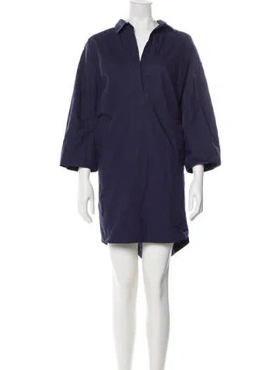 Pre-owned Odeeh V-neck Mini Dress In Blue