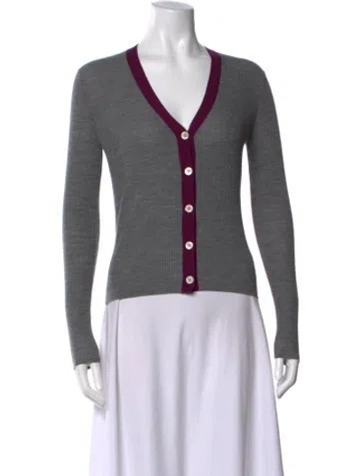 Pre-owned Odeeh V-neck Sweater In Grey/purple