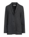 Odeeh Woman Blazer Lead Size 6 Polyester, Viscose, Wool, Elastane In Grey